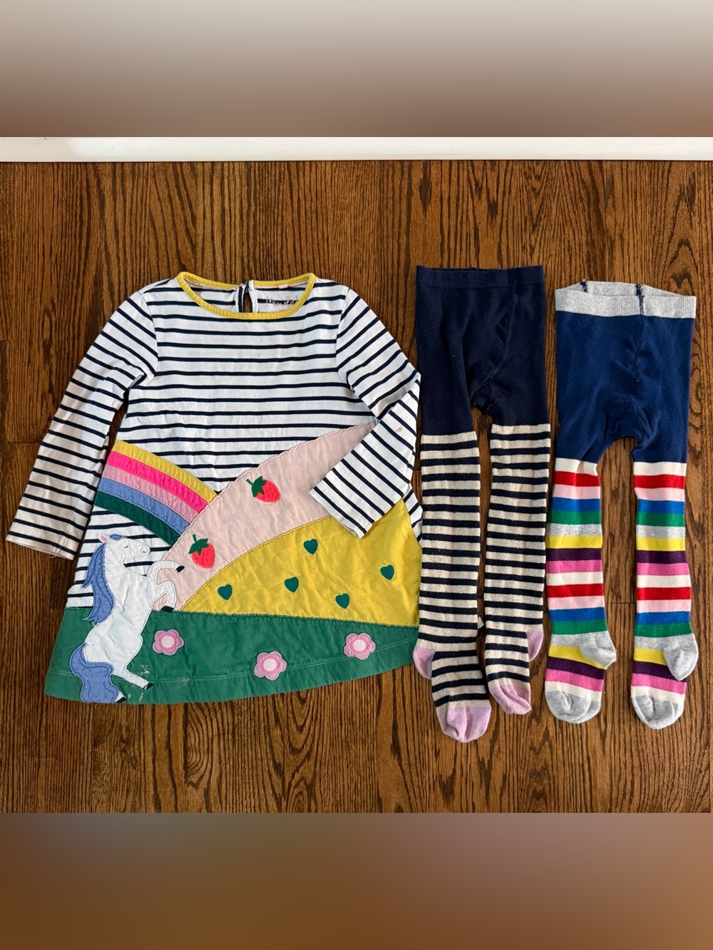 Mini Boden dress & tights BUNDLE